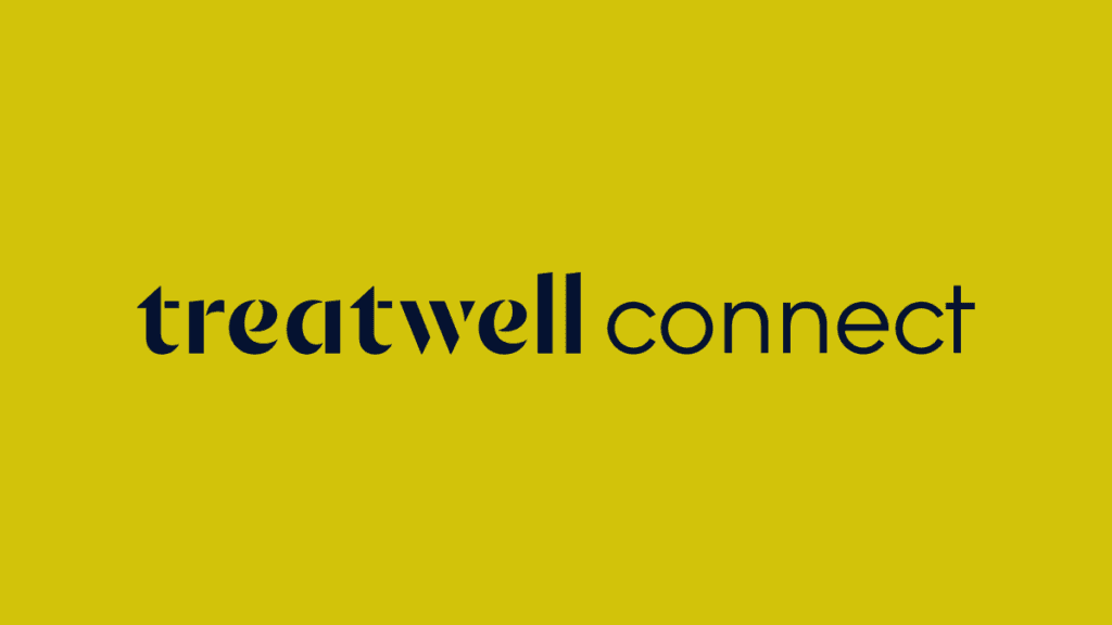 Treatwell Connect Logo auf gelbem Hintergrund